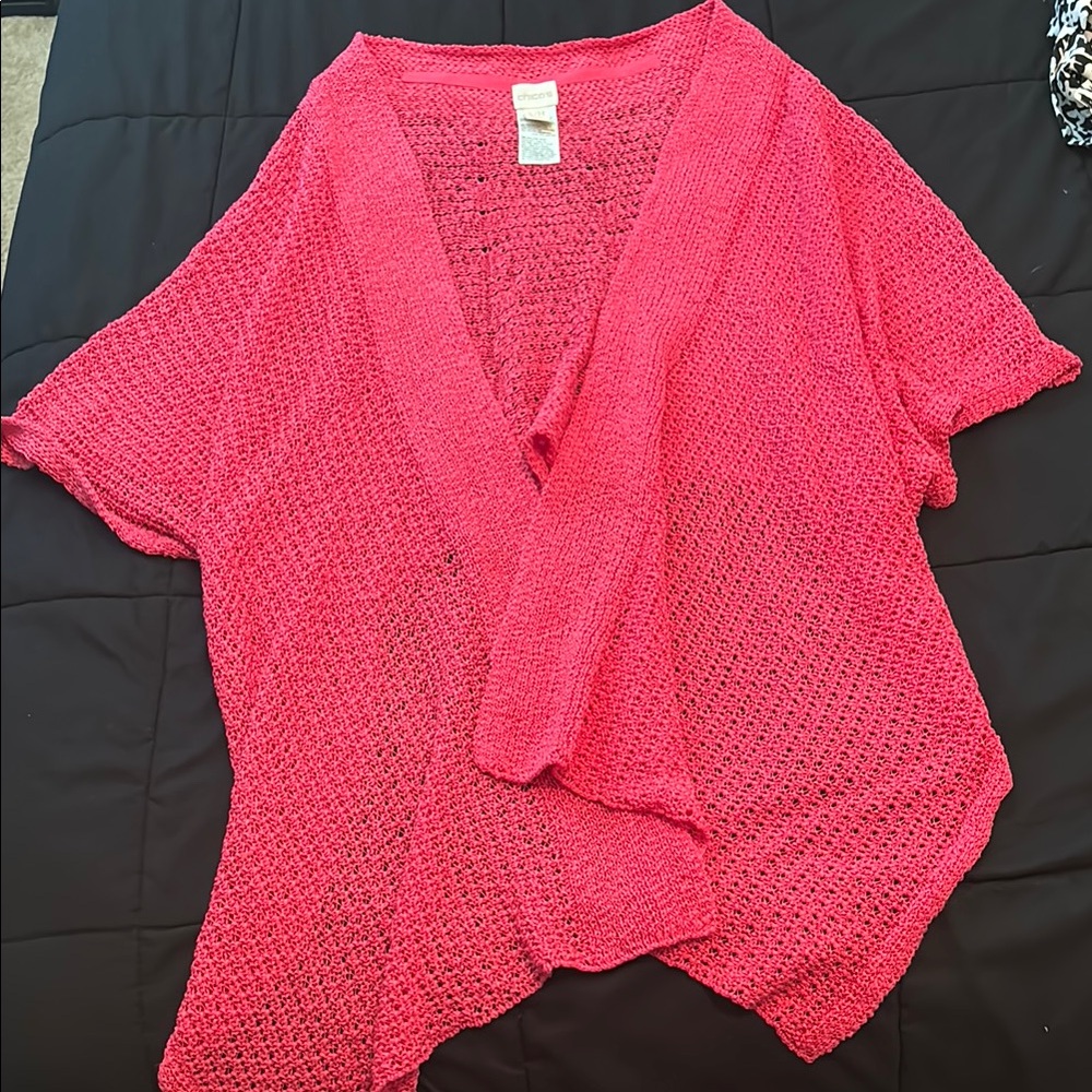 Chico’s Women's Pink Shaw with sleeves S/M
